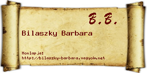 Bilaszky Barbara névjegykártya